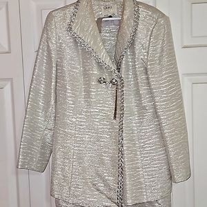 Woman silver glitter suit
